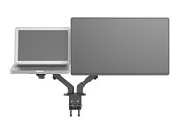 Vision VFM-DAD/4 - Kit de montage - bras réglable - pour 2 écrans LCD ou écran LCD et ordinateur portable/tablette - aluminium, acier - noir mat - Taille d'écran : 17"-27" - montrable sur bureau VFM-DAD/4