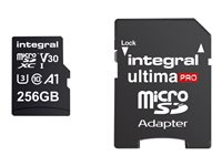 Integral UltimaPro - Carte mémoire flash (adaptateur microSDXC vers SD inclus(e)) - 256 Go - A1 / Video Class V30 / UHS Class 3 / Class10 - microSDXC UHS-I - noir INMSDX256G-100/90V30