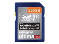 Integral UltimaPro - Carte mémoire flash - 256 Go - Video Class V30 / UHS-I U3 / Class10 - SDXC UHS-I INSDX256G-100/90V30