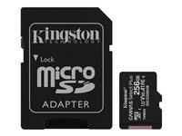 Kingston Canvas Select Plus - Carte mémoire flash (adaptateur microSDXC vers SD inclus(e)) - 256 Go - A1 / Video Class V30 / UHS Class 3 / Class10 - microSDXC UHS-I SDCS2/256GB