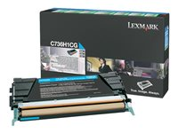 Lexmark - À rendement élevé - cyan - original - cartouche de toner LCCP, LRP - pour Lexmark C736dn, C736dtn, C736N, X736de, X738de, X738dte C736H1CG