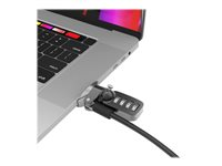 Compulocks MacBook Pro 16" (2019) Adaptateur Ledge avec câble antivol à combinaison argentée avec câble à combinaison argenté - Adaptateur à fente de verrouillage pour la sécurité - argent - avec serrure à câble à combinaison - pour Apple MacBook Pro 16" (Late 2019) MBPR16LDG01CL