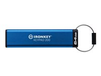 Kingston IronKey Keypad 200 - Clé USB - chiffré - 64 Go - USB 3.2 Gen 1 IKKP200/64GB