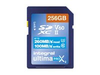 Integral UltimaPro X2 - Carte mémoire flash - 256 Go - Video Class V60 / UHS-II U3 / Class10 - SDXC UHS-II INSDX256G-260/100U2