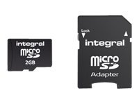Integral - Carte mémoire flash (adaptateur SD inclus(e)) - 2 Go - micro SD INMSD2GV2