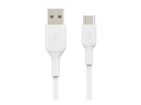 Belkin BOOST CHARGE - Câble USB - 24 pin USB-C (M) pour USB (M) - USB 2.0 - 1 m - blanc (pack de 2) CAB001BT1MWH2PK