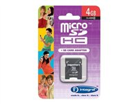 Integral - Carte mémoire flash (adaptateur microSDHC - SD inclus(e)) - 4 Go - Class 4 - micro SDHC INMSDH4G4V2
