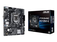 ASUS PRIME H510M-K - Carte-mère - micro ATX - Socket LGA1200 - H510 Chipset - USB 3.2 Gen 1 - Gigabit LAN - carte graphique embarquée (unité centrale requise) - audio HD (8 canaux) 90MB17N0-M0EAY0