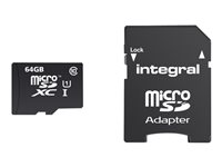 Integral Smartphone and Tablet - Carte mémoire flash (adaptateur microSDXC vers SD inclus(e)) - 64 Go - Class 10 - microSDXC UHS-I INMSDX64G10-90SPTAB