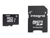 Integral UltimaPro - Carte mémoire flash ( adaptateur microSDHC - SD inclus(e) ) - 16 Go - UHS Class 1 / Class10 - microSDHC UHS-I INMSDH16G10-90U1