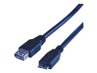 MCL Samar - Adaptateur USB - USB à 9 broches Type A (F) pour Micro-USB Type B 10 broches (M) - 1 m MC923AFHBO-1M