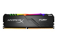 HyperX FURY RGB - DDR4 - kit - 64 Go: 4 x 16 Go - DIMM 288 broches - 3200 MHz / PC4-25600 - CL16 - 1.35 V - mémoire sans tampon - non ECC - noir HX432C16FB4AK4/64