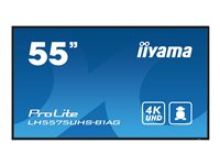 iiyama ProLite LH5575UHS-B1AG - Classe de diagonale 55" (54.6" visualisable) écran LCD rétro-éclairé par LED - signalisation numérique - avec lecteur multimédia intégré, SDM Slot PC - 4K UHD (2160p) 3840 x 2160 - cadre noir avec finition mate LH5575UHS-B1AG