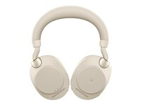 Jabra Evolve2 85 MS Stereo - Micro-casque - circum-aural - Bluetooth - sans fil, filaire - Suppresseur de bruit actif - jack 3,5mm - isolation acoustique - beige - Certifié pour Microsoft Teams 28599-999-998