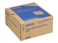 Epson Double Pack - Pack de 2 - cyan - original - cartouche de toner - pour Epson AL-C9500DN; AcuLaser C9300D2TN, C9300D3TNC, C9300DN, C9300DTN, C9300N, C9300TN C13S050608