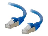 C2G Cat6a Booted Shielded (STP) Network Patch Cable - Cordon de raccordement - RJ-45 (M) pour RJ-45 (M) - 1 m - STP - CAT 6a - moulé, sans crochet, bloqué - bleu 89908