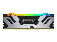 Kingston FURY Renegade RGB - DDR5 - kit - 96 Go: 4 x 16 Go - DIMM 288 broches - 6000 MHz / PC5-48000 - CL32 - 1.35 V - mémoire sans tampon - non ECC - noir, argent KF560C32RSAK2-96