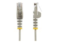 StarTech.com Cable reseau Ethernet RJ45 Cat6 de 1,5 m - Cordon de brassage mince Cat 6 UTP sans crochet - Fil Gigabit gris (N6PAT150CMGRS) - Cordon de raccordement - RJ-45 (M) pour RJ-45 (M) - 1.5 m - CAT 6 - sans crochet - gris N6PAT150CMGRS