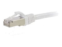 C2G Cat6a Booted Shielded (STP) Network Patch Cable - Cordon de raccordement - RJ-45 (M) pour RJ-45 (M) - 30 cm - STP - CAT 6a - moulé, sans crochet, bloqué - blanc 89933