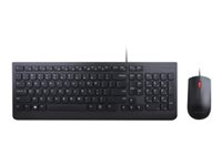 Lenovo Essential Wired Combo - Ensemble clavier et souris - USB - AZERTY - Anglais Belgique 4X30L79887