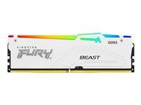 Kingston FURY Beast RGB - DDR5 - module - 32 Go - DIMM 288 broches - 6000 MHz / PC5-48000 - CL30 - 1.4 V - mémoire sans tampon - on-die ECC - blanc KF560C30BWEA-32