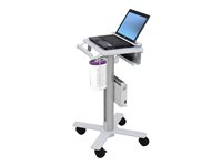 Ergotron - Chariot - service léger - pour ordinateur portable/scanner de codes-barres - médical - acier - blanc, aluminium - Taille d'écran : jusqu'à 17 pouces SV10-1100-0