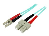 StarTech.com 1m Fiber Optic Cable - 10 Gb Aqua - Multimode Duplex 50/125 - LSZH - LC/SC - OM3 - LC to SC Fiber Patch Cable - Cordon de raccordement - LC multi-mode (M) pour SC multi-mode (M) - 1 m - fibre optique - duplex - 50 / 125 microns - turquoise A50FBLCSC1