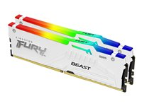 Kingston FURY Beast RGB - DDR5 - kit - 64 Go: 2 x 32 Go - DIMM 288 broches - 6000 MHz / PC5-48000 - CL30 - 1.4 V - mémoire sans tampon - on-die ECC - blanc KF560C30BWEAK2-64
