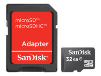 SanDisk - Carte mémoire flash (adaptateur microSDHC - SD inclus(e)) - 32 Go - Class 4 - micro SDHC - noir SDSDQB-032G-B35