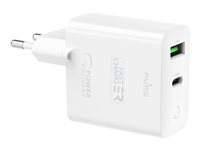 Puro - Adaptateur secteur - 32 Watt - 3 A - Fast Charge, PD - 2 connecteurs de sortie (USB, 24 pin USB-C) - blanc PUROCS32WUSBACWT