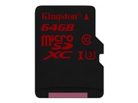 Kingston - Carte mémoire flash - 64 Go - UHS Class 3 - microSDXC UHS-I SDCA3/64GBSP