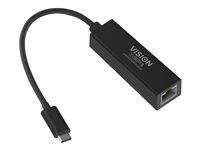 Vision TC-USBCETH/BL - Adaptateur réseau - USB-C 3.1 - Gigabit Ethernet x 1 - noir TC-USBCETH/BL