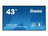 iiyama ProLite LH4360UHS-B1AG - Classe de diagonale 43" (42.5" visualisable) écran LCD rétro-éclairé par LED - signalisation numérique - avec lecteur multimédia SoC intégré - 4K UHD (2160p) 3840 x 2160 - éclairage périphérique - noir, finition matte LH4360UHS-B1AG