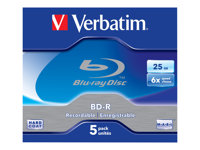 Verbatim - 5 x BD-R - 25 Go 6x - boîtier CD 43715