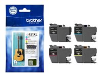 Brother LC421XL - Pack de 4 - XL - noir, jaune, cyan, magenta - original - cartouche d'encre - pour Brother DCP-J1140DW, MFC-J1010DW, MFC-J1012DW LC421XLVAL