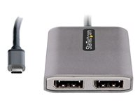 StarTech.com 2-Port USB-C MST Hub, USB Type-C to 2x DisplayPort Multi-Monitor Adapter for Laptop, Dual-DP up to 4K 60Hz w/ DP 1.4 Alt Mode & DSC, HDR, 1ft (30cm) Cable, USB Bus-Powered - Multi-Stream Transport Hub (MST14CD122DP) - Répartiteur vidéo/audio - 2 x DisplayPort - de bureau MST14CD122DP