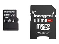 Integral UltimaPro - Carte mémoire flash (adaptateur microSDHC - SD inclus(e)) - 32 Go - A1 / Video Class V30 / UHS Class 3 / Class10 - microSDHC UHS-I INMSDH32G-100/70V30