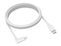 Compulocks Câble de charge USB-C mâle de 6 pieds à angle droit de 90 degrés Lightning Blanc - Câble Lightning - 24 pin USB-C mâle droit pour Lightning mâle à angle droit - 1.83 m - blanc - pour Compulocks iPad 10, Space 360, Space AV Capsule iPad 10, Space Swing Arm iPad 10 6FTC90DLT01