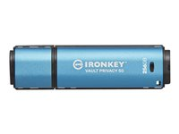 Kingston IronKey Vault Privacy 50 Series - Clé USB - chiffré - 256 Mo - USB 3.2 Gen 1 - Conformité TAA IKVP50/256GB