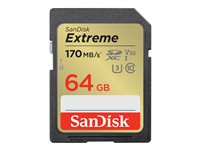 SanDisk Extreme - Carte mémoire flash - 64 Go - Video Class V30 / UHS-I U3 / Class10 - SDXC UHS-I SDSDXV2-064G-GNCIN