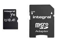 Integral - Carte mémoire flash (adaptateur microSDHC - SD inclus(e)) - 16 Go - A1 / Video Class V10 / UHS Class 1 / Class10 - microSDHC UHS-I INMSDH16G-100V10