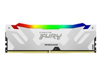 Kingston FURY Renegade RGB - DDR5 - kit - 32 Go: 2 x 16 Go - DIMM 288 broches - 6400 MHz / PC5-51200 - CL32 - 1.4 V - mémoire sans tampon - on-die ECC - blanc, argent KF564C32RWAK2-32