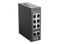 D-Link DIS 100E-8W - Commutateur - non géré - 8 x 10/100 - Montage sur rail DIN, fixation murale - Tension CC DIS-100E-8W