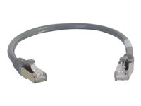 C2G Cat6a Booted Shielded (STP) Network Patch Cable - Cordon de raccordement - RJ-45 (M) pour RJ-45 (M) - 10 m - STP - CAT 6a - moulé, sans crochet, bloqué - gris 89922