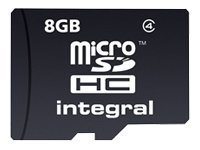 Integral - Carte mémoire flash - 8 Go - Class 4 - micro SDHC INMSDH8G4NAV2