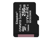 Kingston Canvas Select Plus - Carte mémoire flash - 256 Go - A1 / Video Class V30 / UHS Class 3 / Class10 - microSDXC UHS-I SDCS2/256GBSP