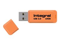 Integral Neon - Clé USB - 64 Go - USB 3.0 - orange INFD64GBNEONOR3.0