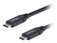 StarTech.com Câble USB-C vers USB-C avec Power Delivery 5A de 50 cm - Cordon USB 2.0 Type-C certifié USB-IF - Noir - Câble USB - 24 pin USB-C (M) pour 24 pin USB-C (M) - Thunderbolt 3 / USB 2.0 - 5 A - 50 cm - noir USB2C5C50CM