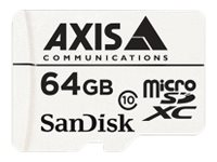 AXIS Surveillance - Carte mémoire flash (adaptateur microSDXC vers SD inclus(e)) - 64 Go - Class 10 - micro SDXC - blanc - pour AXIS D201, M4308, P3818, Q1656, Q1715, Q1951, Q1952, Q6100, V5938 50, P37 Series 5801-951
