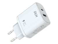 DLH - Adaptateur secteur - 32 Watt - 3 A - PD - 2 connecteurs de sortie (USB, 24 pin USB-C) - blanc DY-AU4795W